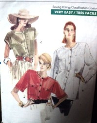 7158 SO EZ CLASSIC VOGUE SS-LS LOOSE BLOUSE PATTERN 14-18